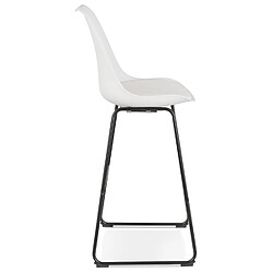 Avis Alterego Tabouret de bar 'CHOKO' blanc et pieds en métal noir