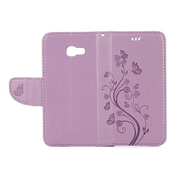 Wewoo Housse Étui Violet pour Samsung Galaxy A3 2017 / A320 Papillons Amour Fleurs Gaufrage Horizontal Flip en cuir avec support & Slots de cartes Portefeuille & Longe clair pas cher