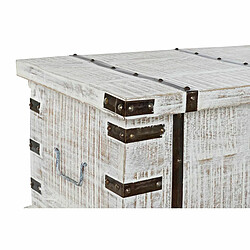 Coffre DKD Home Decor Métal Blanc Bois de manguier (116 x 40 x 45 cm)