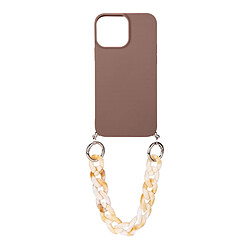 Avis Eko Coque pour iPhone 13 avec Cordon en Nylon et Chaîne en Résine Marron