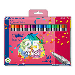 Promark STAEDTLER - Triplus Fineliner 334 - Etui Carton 25 Feutres Pointe Superfine 0.3 mm Assortis - 20+5 Offerts - Edition Triplus Anniversaire - 334 C25 Ta