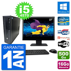 PC HP 800 G1 Ecran 27" Core i5-4570 RAM 16Go Disque 500Go Windows 10 Wifi - Occasion