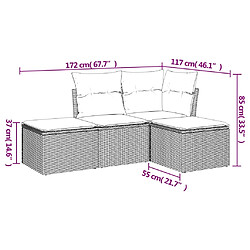 Avis Maison Chic Salon de jardin 4 pcs avec coussins | Ensemble de Table et chaises | Mobilier d'Extérieur gris résine tressée -GKD57737