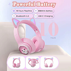 YUANFU-AKZ-02 Écouteurs Bluetooth sans filtre Oreilles de chat pour filles (avec écouteurs Bluetooth Michael-Pink) pas cher