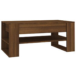 vidaXL Table basse Chêne marron 102x55x45 cm Bois d'ingénierie