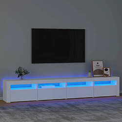 Maison Chic Meubles TV avec lumières LED - Banc TV pour salon Blanc 240x35x40 cm -MN53784