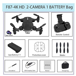 Acheter Universal Mini drone télécommandé F87 avec 4K HD WiFi double caméra photographie aérienne quadricoptère pliant FPV quadricoptère professionnel jouets pour enfants