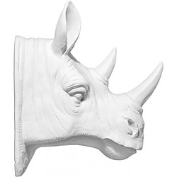 ICONIK INTERIOR Tête de Rhinocéros – Résine Blanc