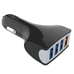 WE Chargeur Allume-Cigare USB pour Voiture, Chargeur Rapide 4 Ports USB Total 35W dont 1 Port Quick Charge 3.0 compatible appareils Apple et Android, noir