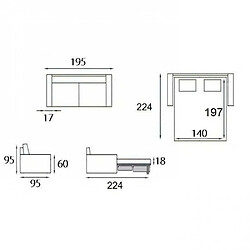 Acheter Inside 75 Canapé lit 3 places MASTER convertible EXPRESS 140 cm polyuréthane Beige MATELAS 18 CM INCLUS