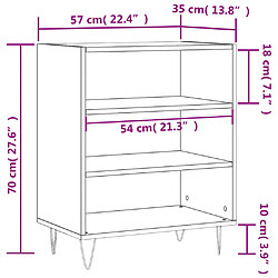 vidaXL Buffet noir 57x35x70 cm bois d’ingénierie pas cher