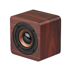 Universal Mini haut-parleur Bluetooth en bois Haut-parleur portable sans fil Subwoofer Puissant Boîte Son Musique Magic Magic Cube pour Smartphone | Haut-Parleur Portable (Rouge)