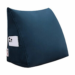 VerCart Coussin de Lecture Compensé, Coussin à Coins, Velours 45cm Bleu Foncé