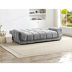 Vente-Unique Canapé 3 places convertible en tissu gris FERLI