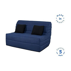 Avis DUNLOPILLO Banquette BZ - Tissu Marine + 2 coussins noir - L 140 x P 99 x H 98 cm - Made in France - ALICE