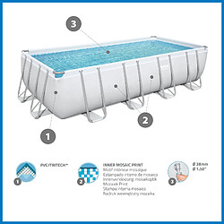 Pack Piscine Bestway Power Steel Rectangulaire 549x274x122 cm Accessoires d'Entretien de Piscine avec Robot Nettoyeur pas cher