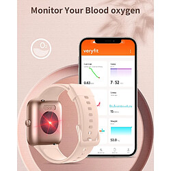 Montre intelligente pour femme, DIY Smart Fitness Tracker Watch Blood Oxygen Heart Rate Sleep Monitor Podomètre 5ATM Waterproof Smart Notification Weather Music Control Watch pour Android iOS Phone