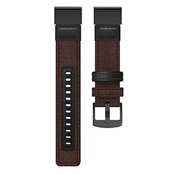 Wewoo Bracelet pour montre connectée en cuir et Garmin Fenix5 Plustaille du 150 + 110 mm Marron pas cher