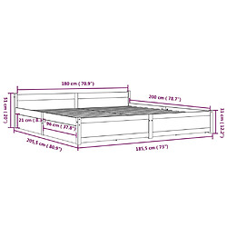 vidaXL Cadre de lit sans matelas avec tiroirs blanc pas cher