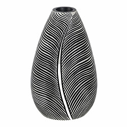 BigBuy Home Vase Blanc Noir Polyrésine 19 x 19 x 30 cm