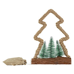 Ecd Germany LED Sapin de Noël décoratif en jute décoration lumière blanc chaud 30 LEDs 30 cm