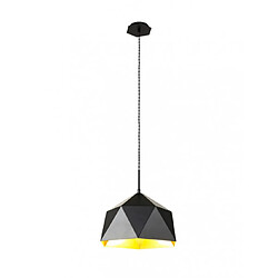 Acheter Luminaire Center Suspension 1 ampoule Noir mat,intérieur en or