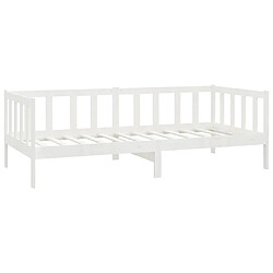 Acheter vidaXL Lit de jour sans matelas blanc bois de pin massif 90x200 cm