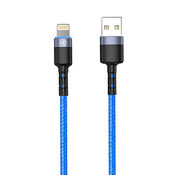 Câble de données Tellur USB vers Lightning avec lumière LED, 3A, 1,2 m, bleu