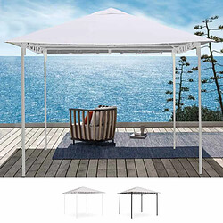 Elios Parasols Gazebo et tonnelle de jardin en acier de 3X3 mètres Style Antivent et UV, Couleur: Blanc