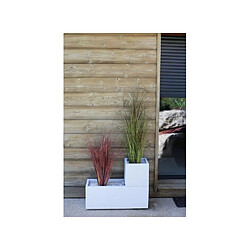 Jardinière rectangulaire Graphit Up 79,5 x 29,5 x 29,5 cm - 57L - Blanc cérusé - Eda