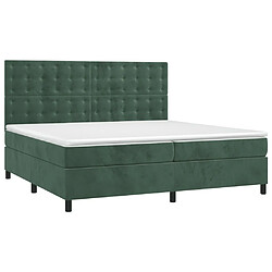 Avis Maison Chic Lit adulte- Lit + matelas + LED,Sommier à lattes de lit matelas et LED Vert foncé 200x200 cm -GKD16288