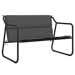 vidaXL Banc de jardin à 2 places avec coussin anthracite acier