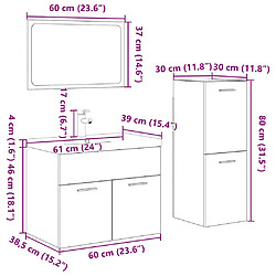 vidaXL Ensemble de meubles de salle de bain 4 pcs chêne sonoma pas cher