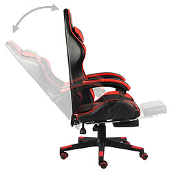 Avis vidaXL Fauteuil de jeux vidéo et repose-pied Noir et rouge Similicuir