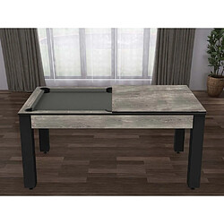 De Faugeres Billard convertible table 6 personnes Texas industriel et gris (tapis)