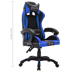 vidaXL Fauteuil de jeux vidéo avec LED RVB Bleu et noir Similicuir pas cher