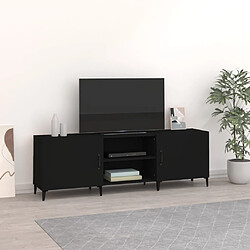 vidaXL Meuble TV noir 150x30x50 cm bois d'ingénierie