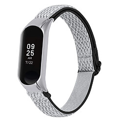 Bracelet en nylon tressée élastique réglable noir/blanc pour votre Xiaomi Mi Band 4/3