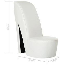 vidaXL Chaise en forme de chaussure à talon haut Blanc Similicuir pas cher