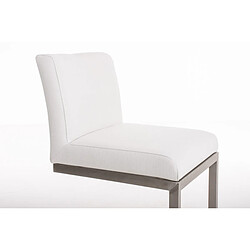 Acheter Decoshop26 Tabouret de bar x1 design moderne support en acier inoxydable assise en tissu blanc 10_0005321