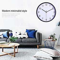 Wewoo Horloge murale noir et blanc 12 pouces créatif décoratif ronde forme métal brossé salon mur + pas cher