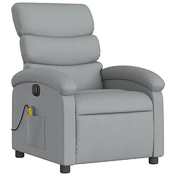 Avis vidaXL Fauteuil de massage inclinable électrique gris clair tissu