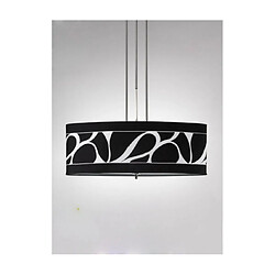 Luminaire Center Suspension Manhattan Chrome poli, blanc givré