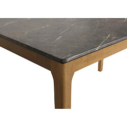 Mendler Table de salle à manger HWC-M55, Table de salle à manger, bois massif HDF stratifié mélaminé 135x80cm, aspect marbre/pierre, pieds clairs pas cher