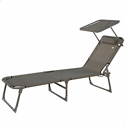 Chaise longue Aktive Pliable Parasol Gris 193 x 30 x 53 cm