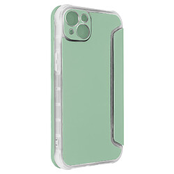 Avizar Etui pour iPhone 14 Clapet Magnétique Porte Carte série Piano Book vert pâle