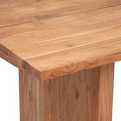 Pegane Table à manger rectangulaire en bois d'acacia chêne naturel - Longueur 180 x Profondeur 90 x Hauteur 78.5 cm