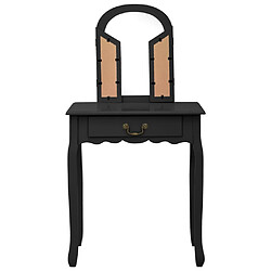 Avis vidaXL Coiffeuse et tabouret Noir 65x36x128 cm Bois de paulownia MDF