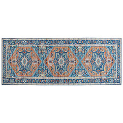 Beliani Tapis bleu et orange 80 x 200 cm RITAPURAM