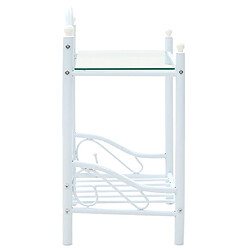 Avis Maison Chic Table de chevet,Table de nuit,Table d'appoint pour salon Acier et verre trempé 45 x 30,5 x 60 cm Blanc -MN26237